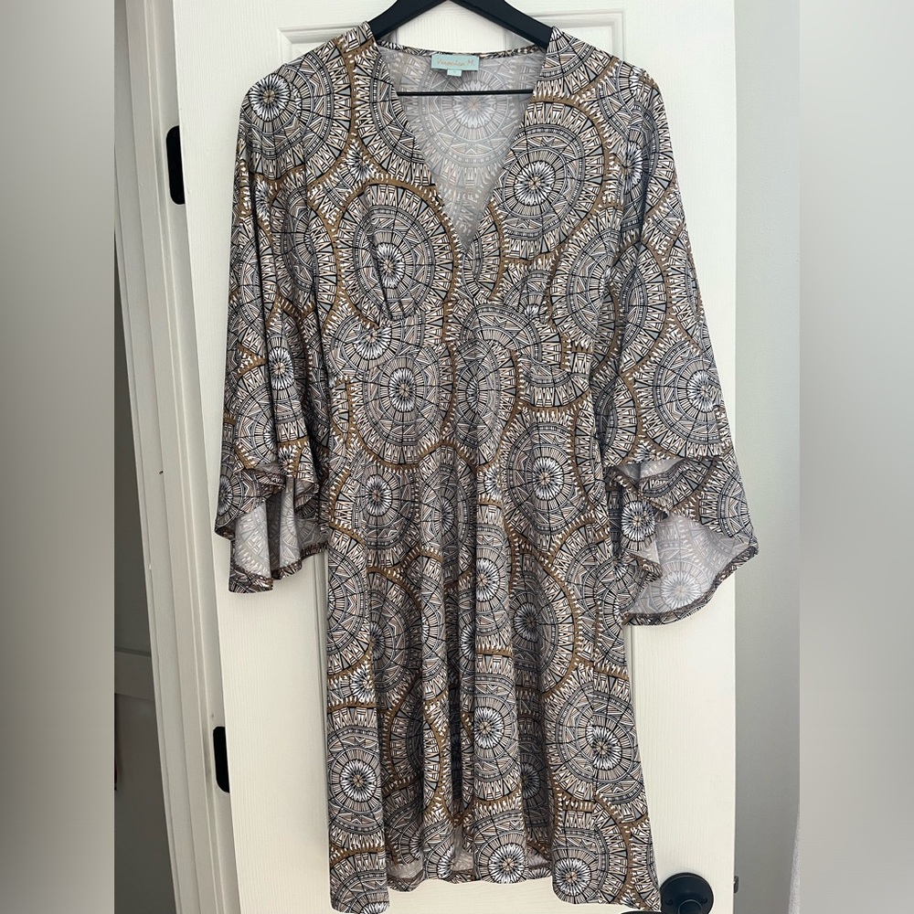 Printed Flare Sleeve Mini Dress